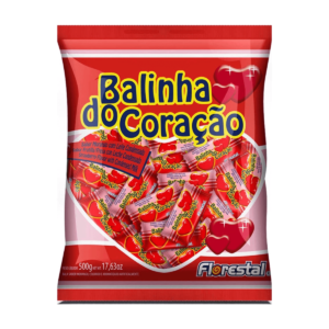 Bala Coração Morango - 500g