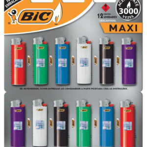 ISQUEIRO BIC MAXI C/12 CARTELA 12UN