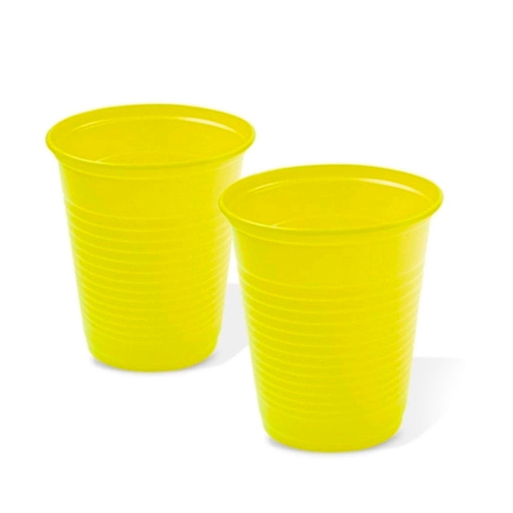 COPO PLAST 200 ML AMARELO C 08 UN