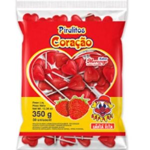 PIRUL MINI CORACAO MORANGO 350G UN