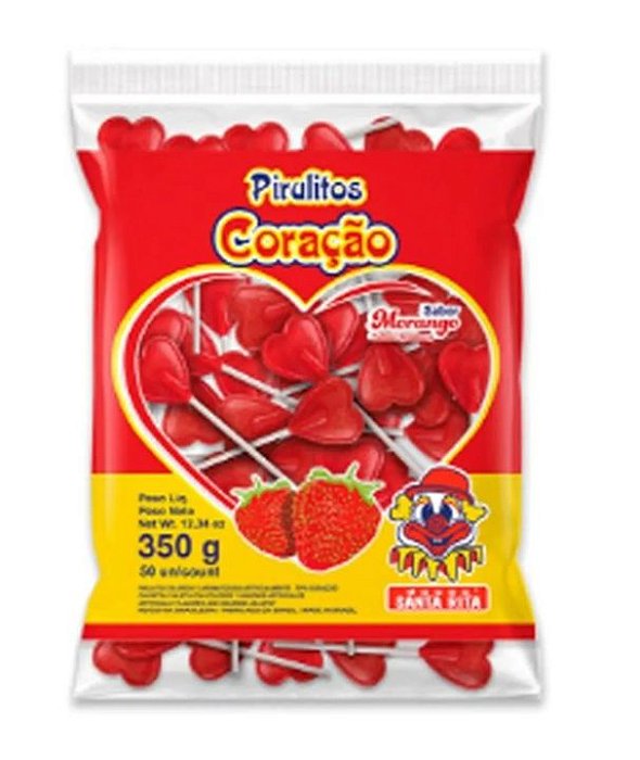 PIRUL MINI CORACAO MORANGO 350G UN