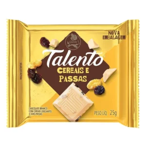 CHOC TALENTO CEREAIS E PASSAS 25G UN