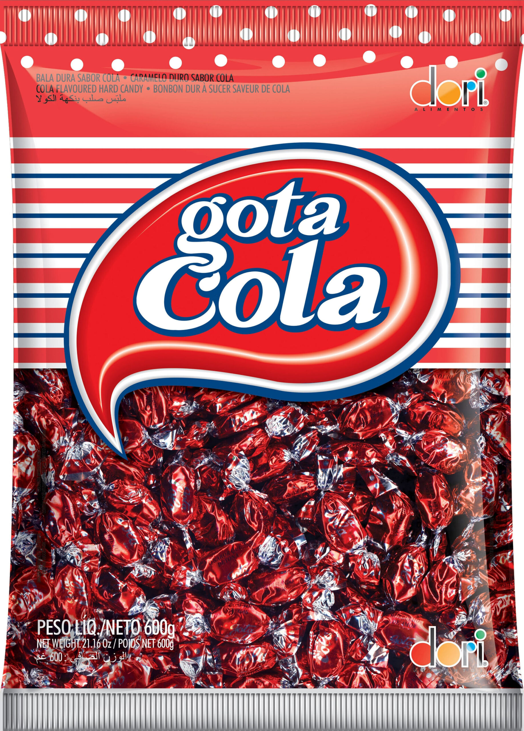 BALA DURA GOTA COLA 600G DORI