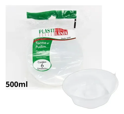 FORMA DE PUDIM PLASTILANIA C/6 500ML