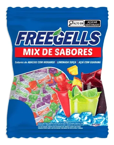 BALA FREEGELLS MIX SABORES AZUL 475G
