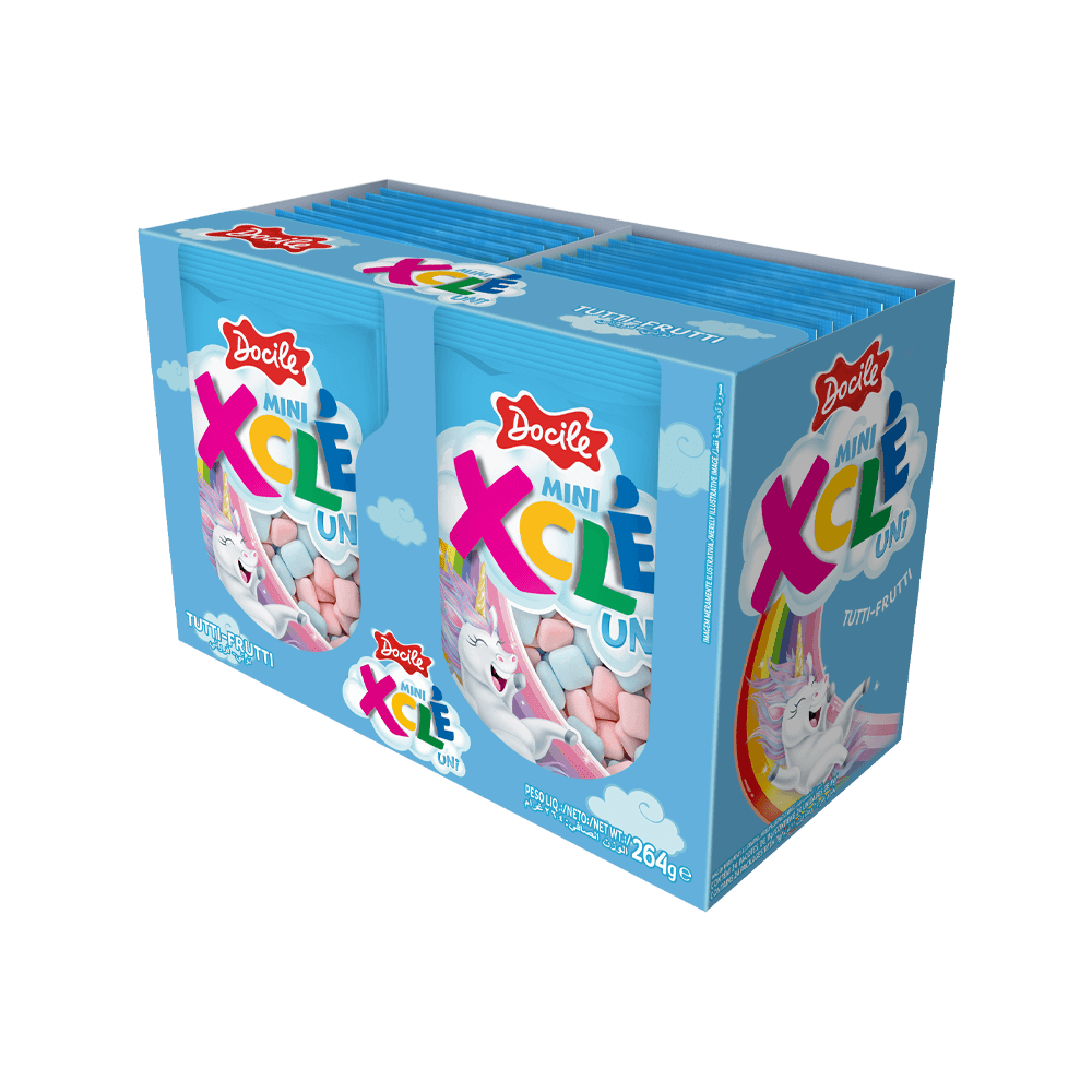 CHICLE XCLE 11G MINI T.FRUTTI UNIC PCT CXX12DPX24UN DOCILE