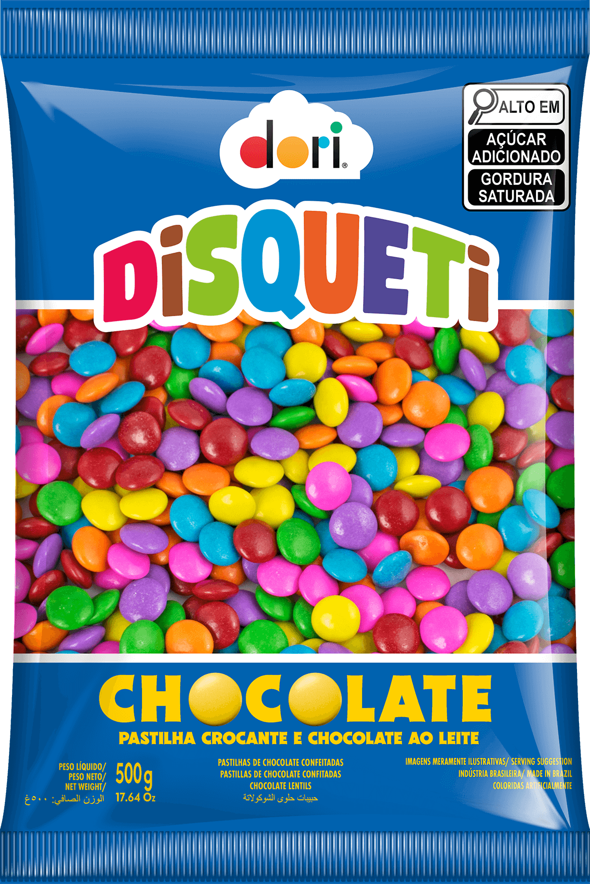 CONFEITO DISQUETI 500GR DORI CHOCOLATE UN