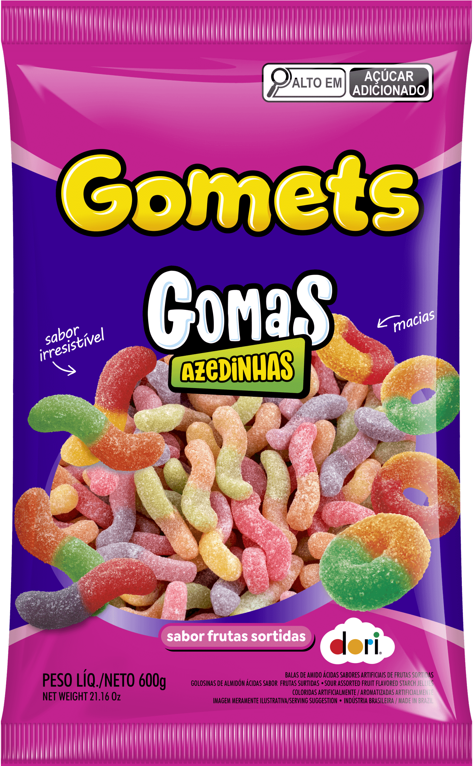 GOMETS GOMA DE FRUTAS ACIDAS 600G