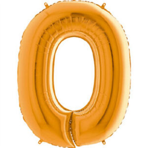 BALAO MET NUMERO 0 OURO 40 CM C 01 UN