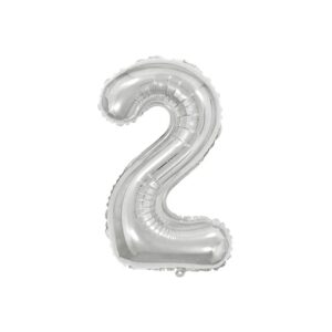 BALAO MET NUMERO 2 PRATA 40 CM C 01 UN