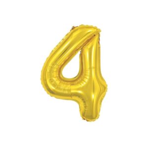 BALAO MET NUMERO 4 OURO 40 CM C 01 UN
