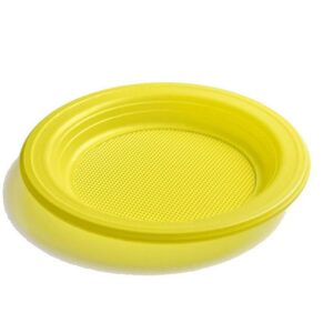 PRATO PLASTICO AMARELO 15 CM C 10 UN