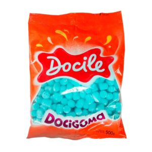 BALA DE GOMA EM FORMATO DE MINI SINO AZUL 20pctX500g
