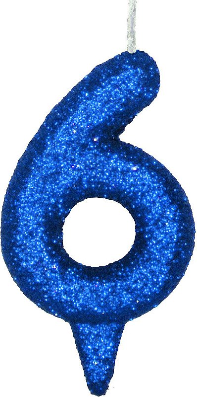 VELA ANIVERSARIO PREMIUM AZUL N 6 UN