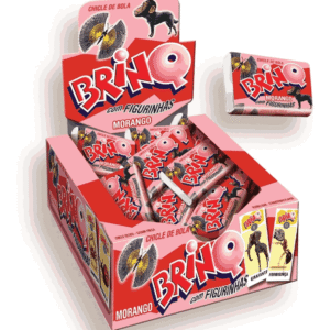 CHICLE BOLA BRINQ-BICHOS MORANGO 24X350 GR