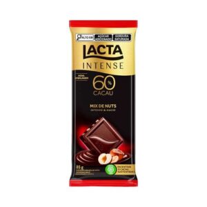 LACTA INTENSE 60% CACAU MIX DE NUTS 85G