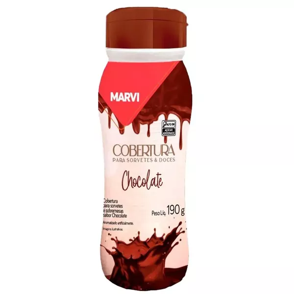 COBERTURA P/SORVETES CHOCOLATE MARVI 190G