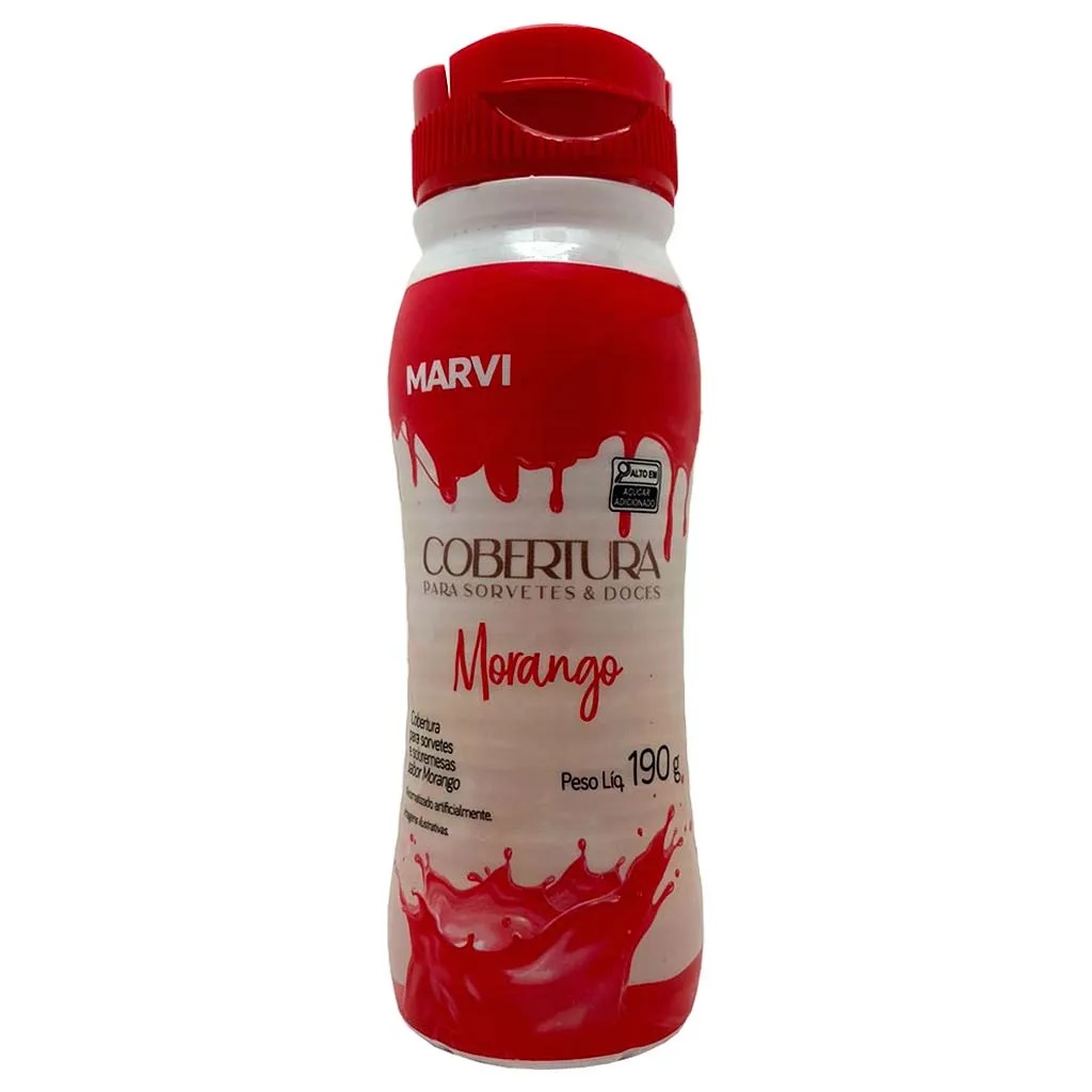 COBERTURA P/SORVETES MORANGO MARVI 190G