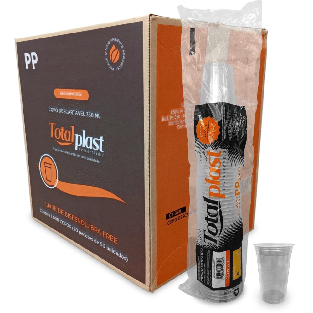 COPO TOTALPLASTIC 330ML PP CX