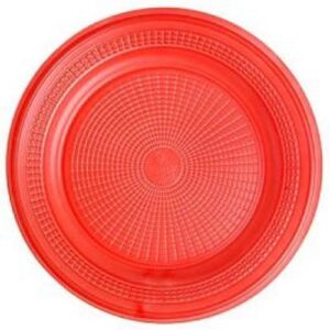 PRATO PLASTICO VERMELHO 15 CM C 10 UN