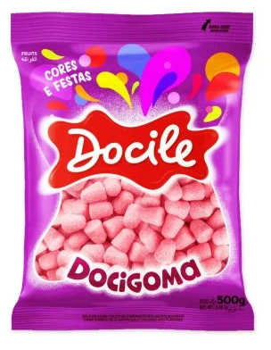 BALA DE GOMA EM FORMATO DE MINI SINO ROSA UN