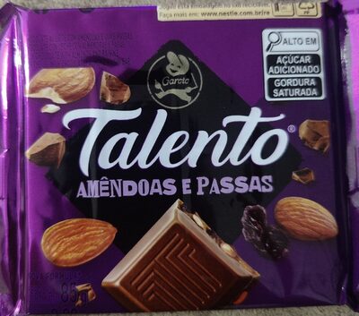 choc talento amendoas e passas