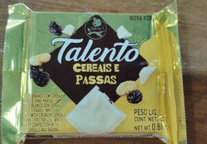 CHOC TALENTO CEREAIS E PASSAS 25G UN