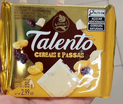 choc talento cereais e passas