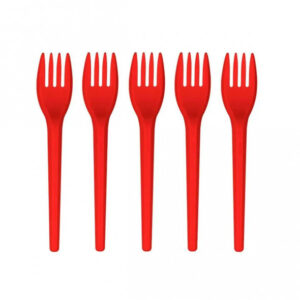 GARFO PLAST. VERMELHO C/30