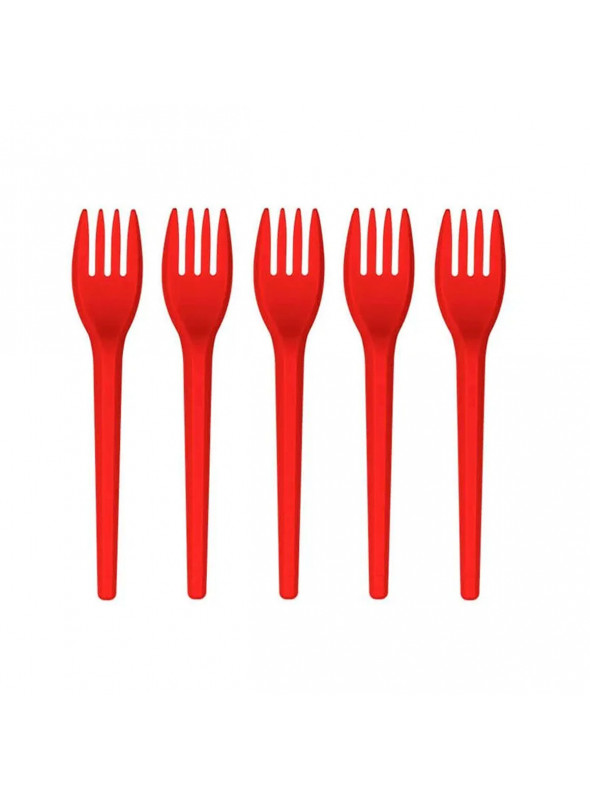 GARFO PLAST. VERMELHO C/30