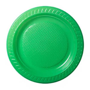 PRATO PLASTICO VERDE 15 CM C 10 UN