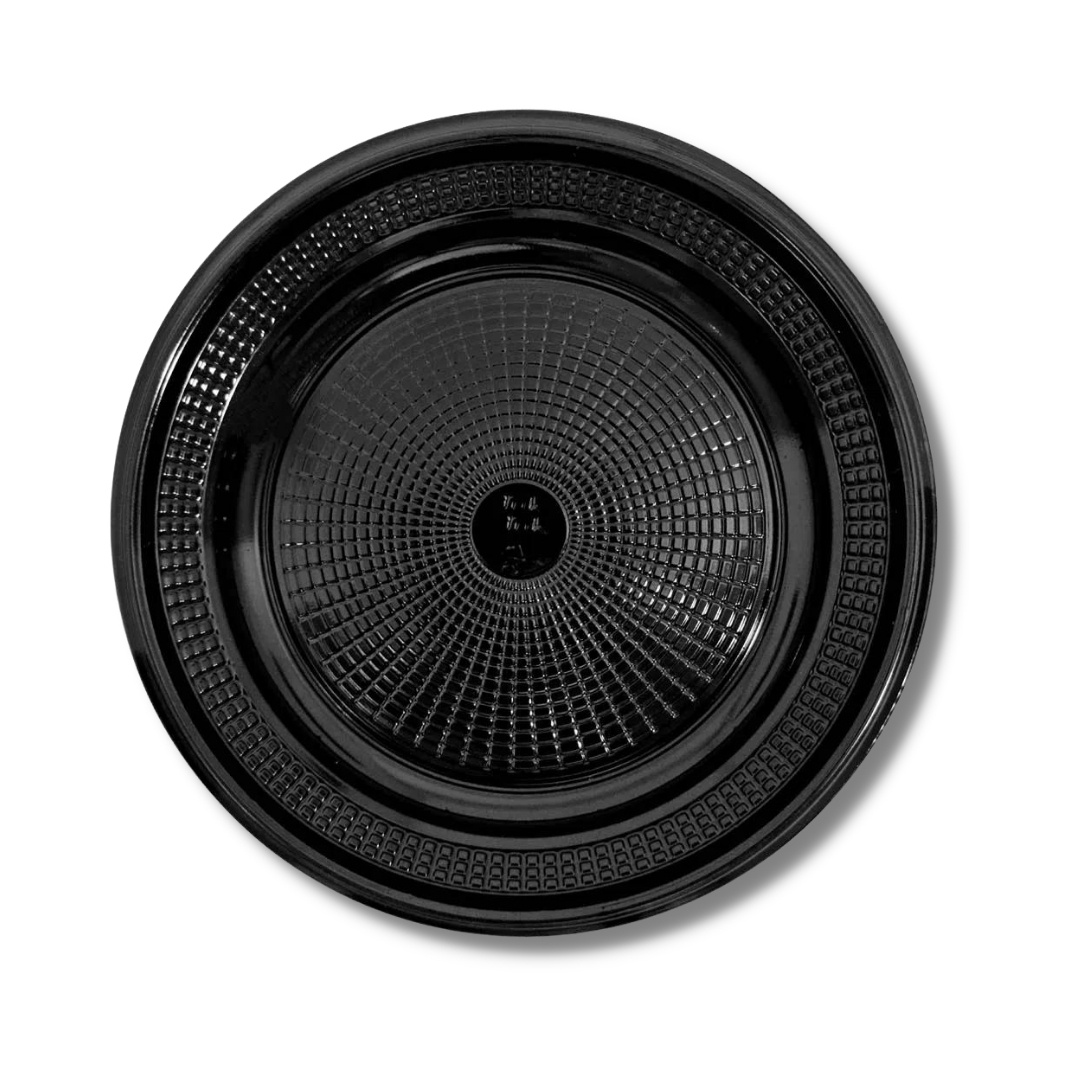 PRATO PLASTICO PRETO 15 CM C 10 UN