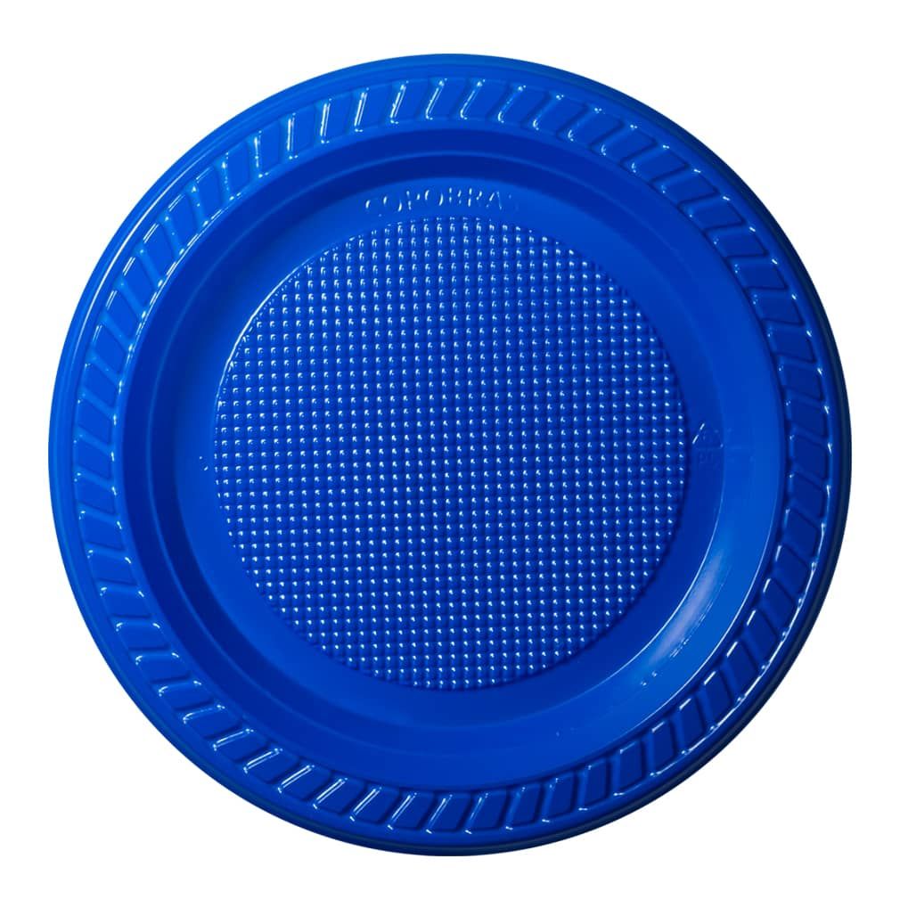 PRATO PLASTICO AZUL ESCURO 15 CM C 10 UN